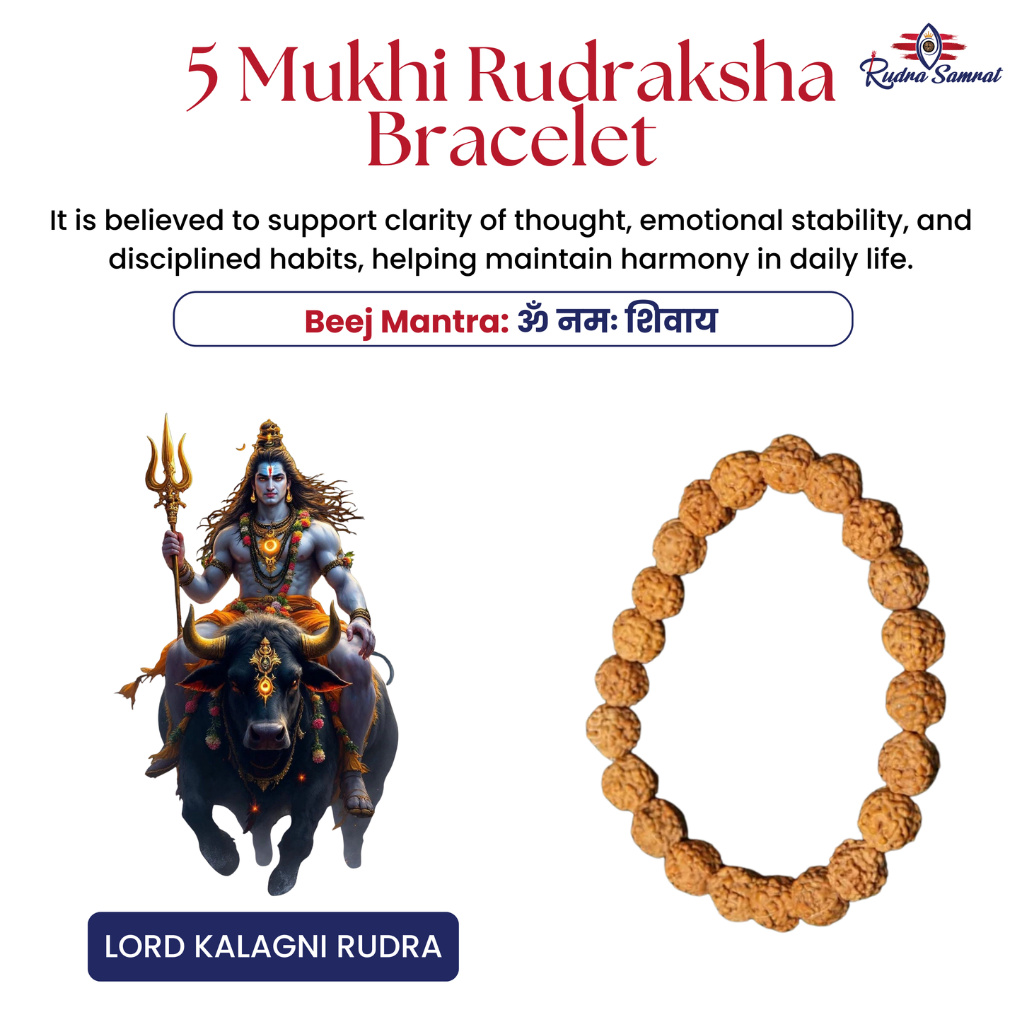 5 Mukhi Rudraksha Bracelet