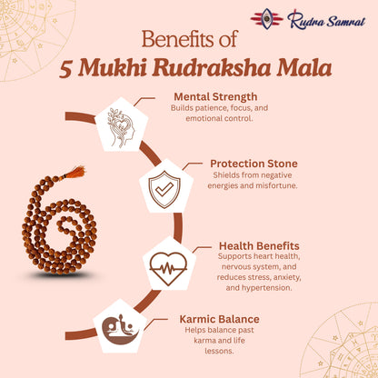 5 Mukhi Rudraksha Mala
